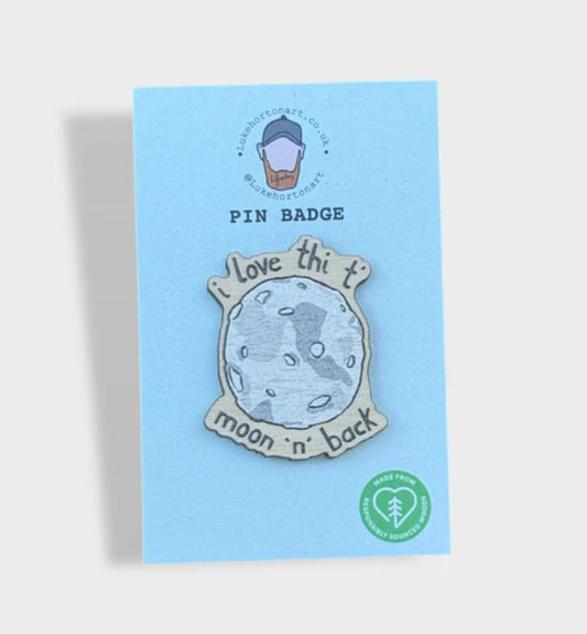 Moon 'n' Back Pin Badge