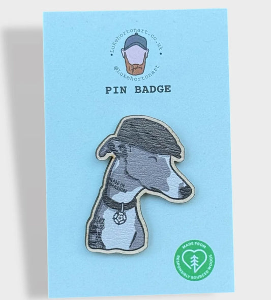 Jack The Whippet Pin Badge