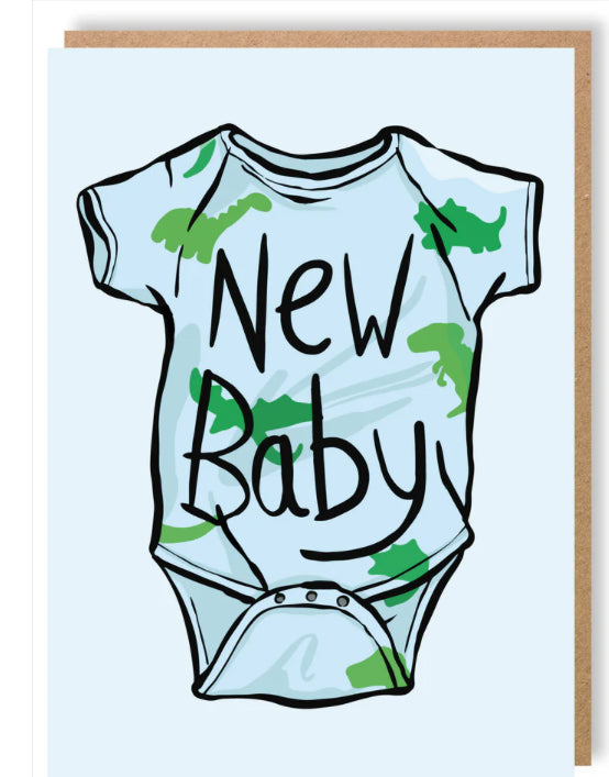 Blue new baby greeting card- LukeHorton Art