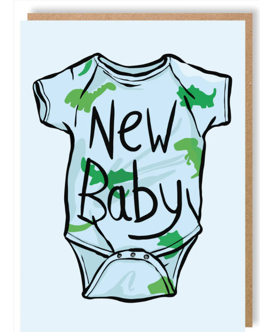 Blue new baby greeting card- LukeHorton Art