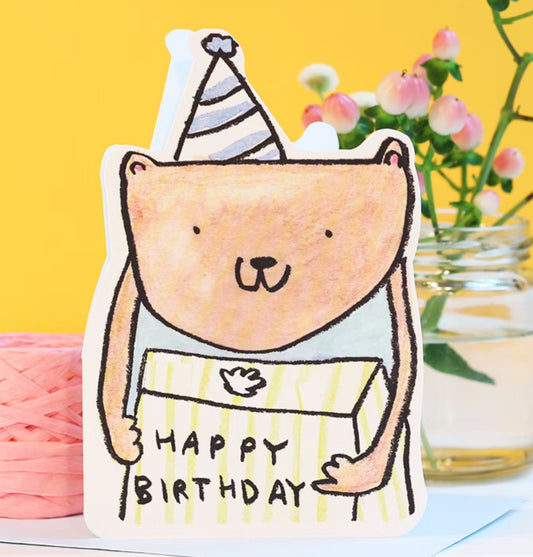 Birthday Bear Greetings Crad- Laura Skilbeck