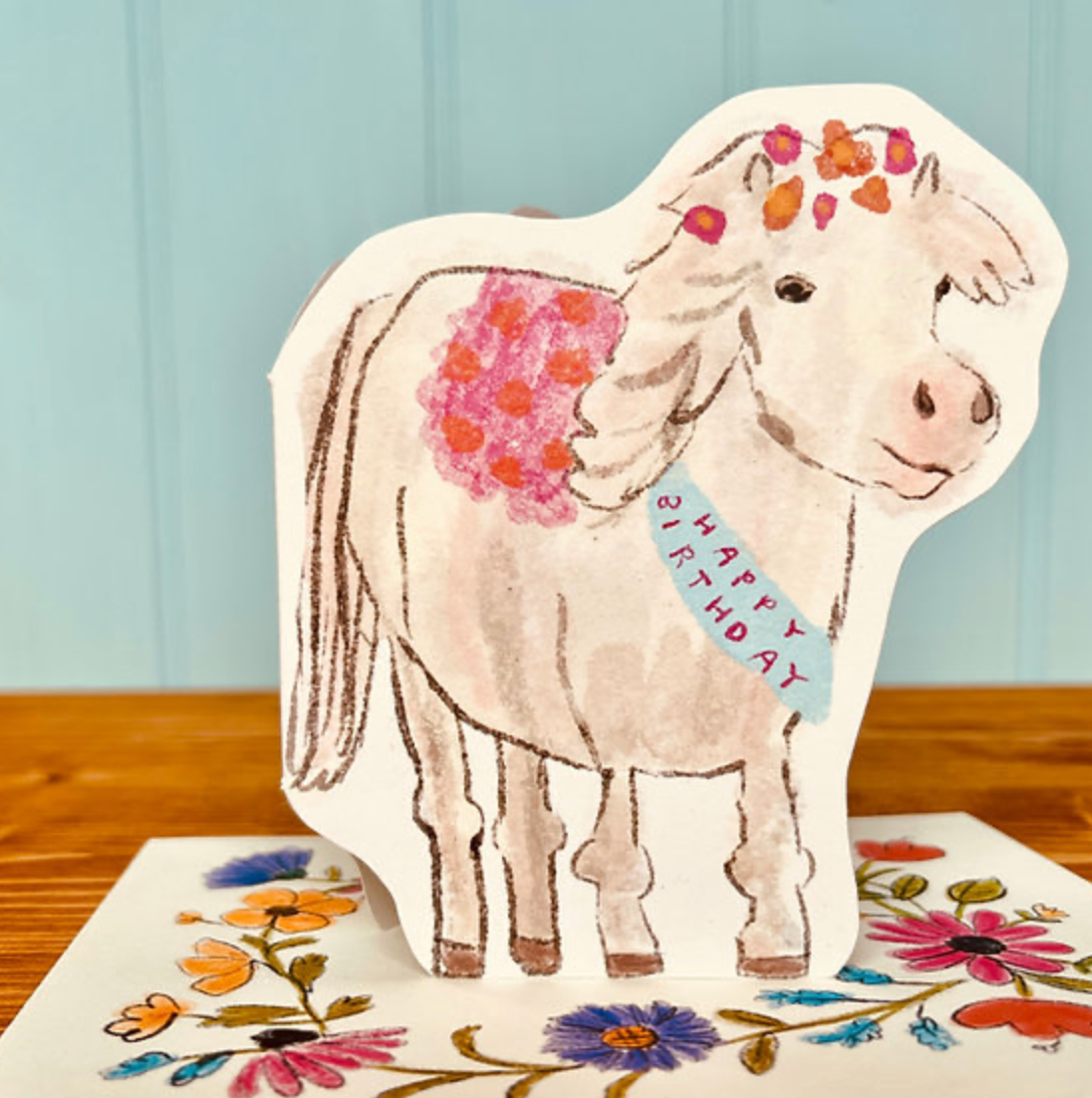 Birthday Pony Greetings Card - Laura Skilbeck