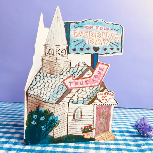 Wedding Chapel Greetings Card - Laura Skilbeck