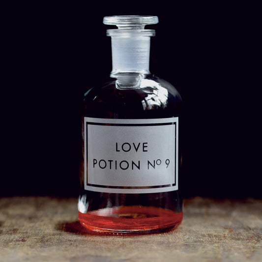 Love Potion Etched Glass Apothecary Jar