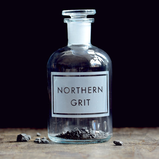 Northern Grit Etched Glass Apothecary Jar