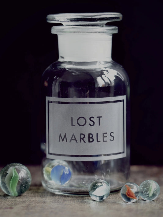 'Lost Marbles' Etched Glass Apothecary Jar