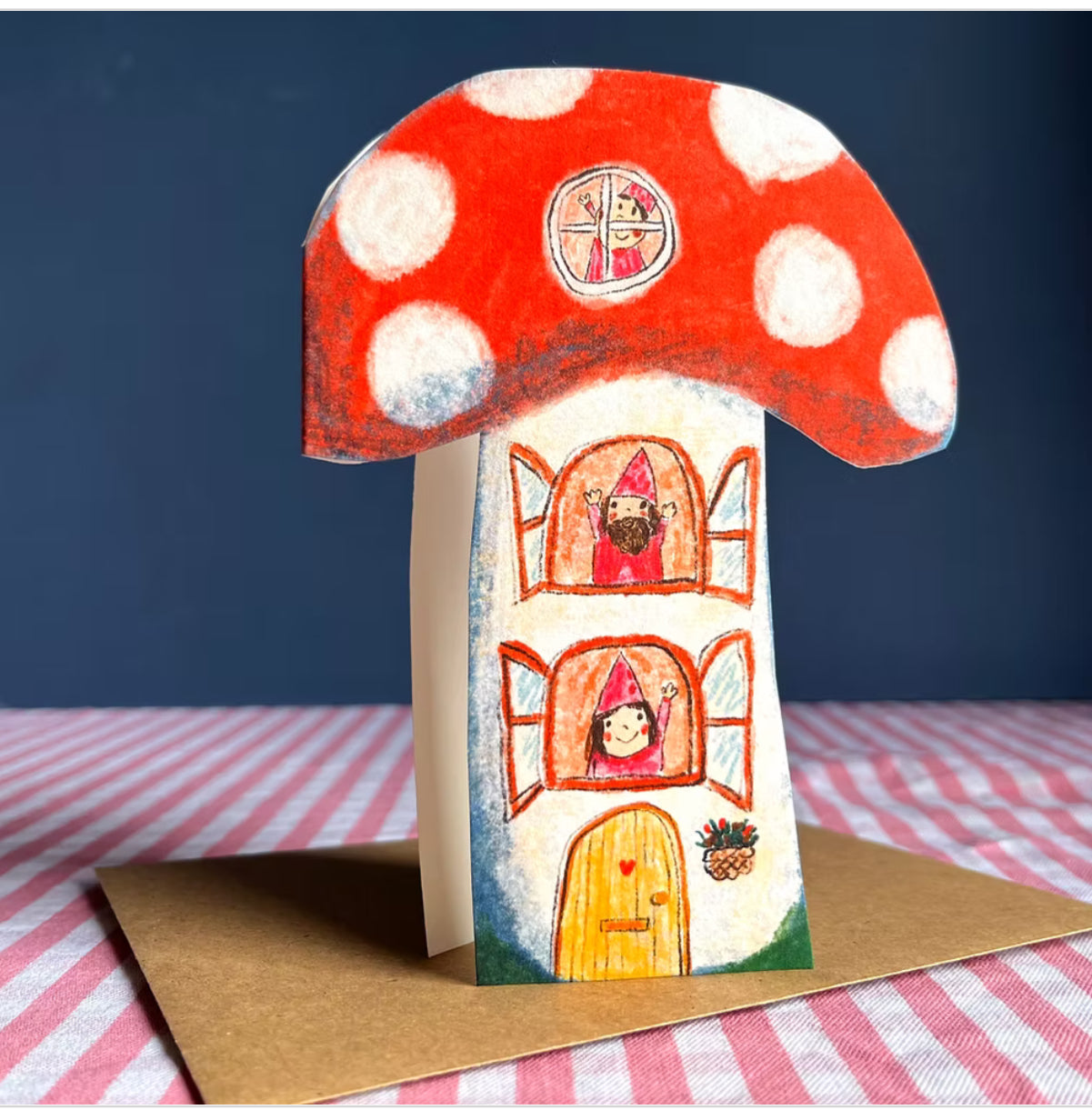 New Home Toadstool greetings card- Laura Skilbeck