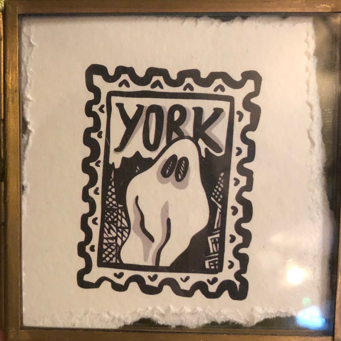 Ghost Post Stamp large standing frame