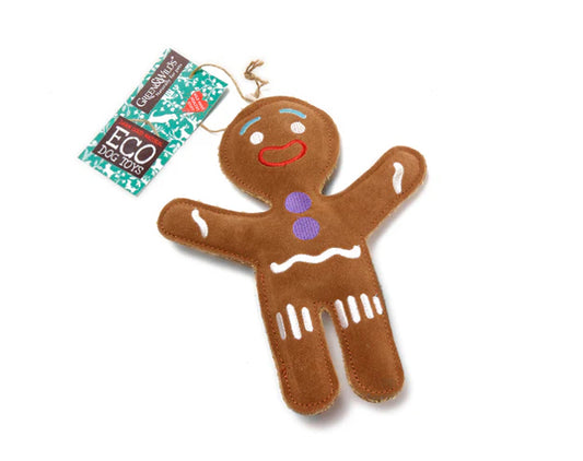 Jean Geanie the Gingerbread Person Eco Dog Toy- Green and Wild’s
