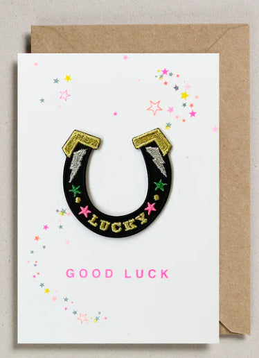 Good luck Iron On Patch Greeting Card-Petra Boase